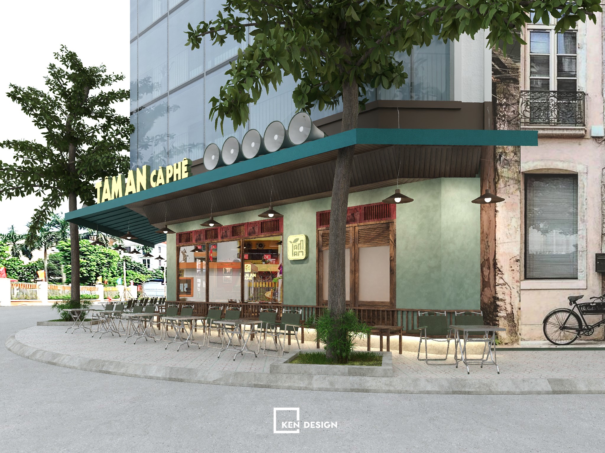 Cải tạo quán cafe khung sắt và bê tông nhẹ